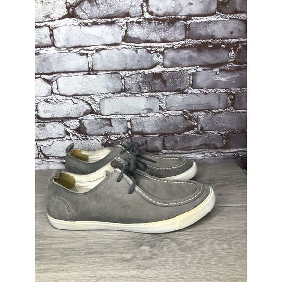 Cole Haan Air Berge Gray Suede Moc Toe Lace Up Sneaker Shoes Men Sz 10M US/43EU - Picture 1 of 16